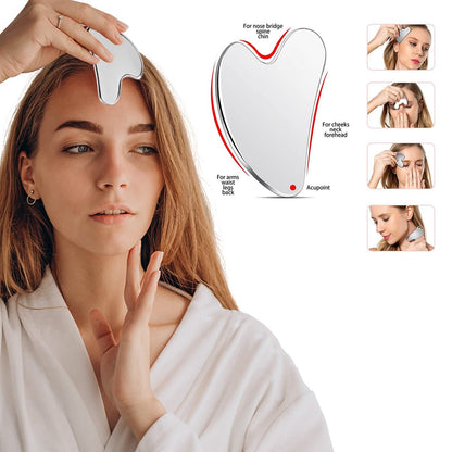 Stainless Steel Gua Sha Massage Scraper Tool For Facial Skin Care - A-1 Thread Vault