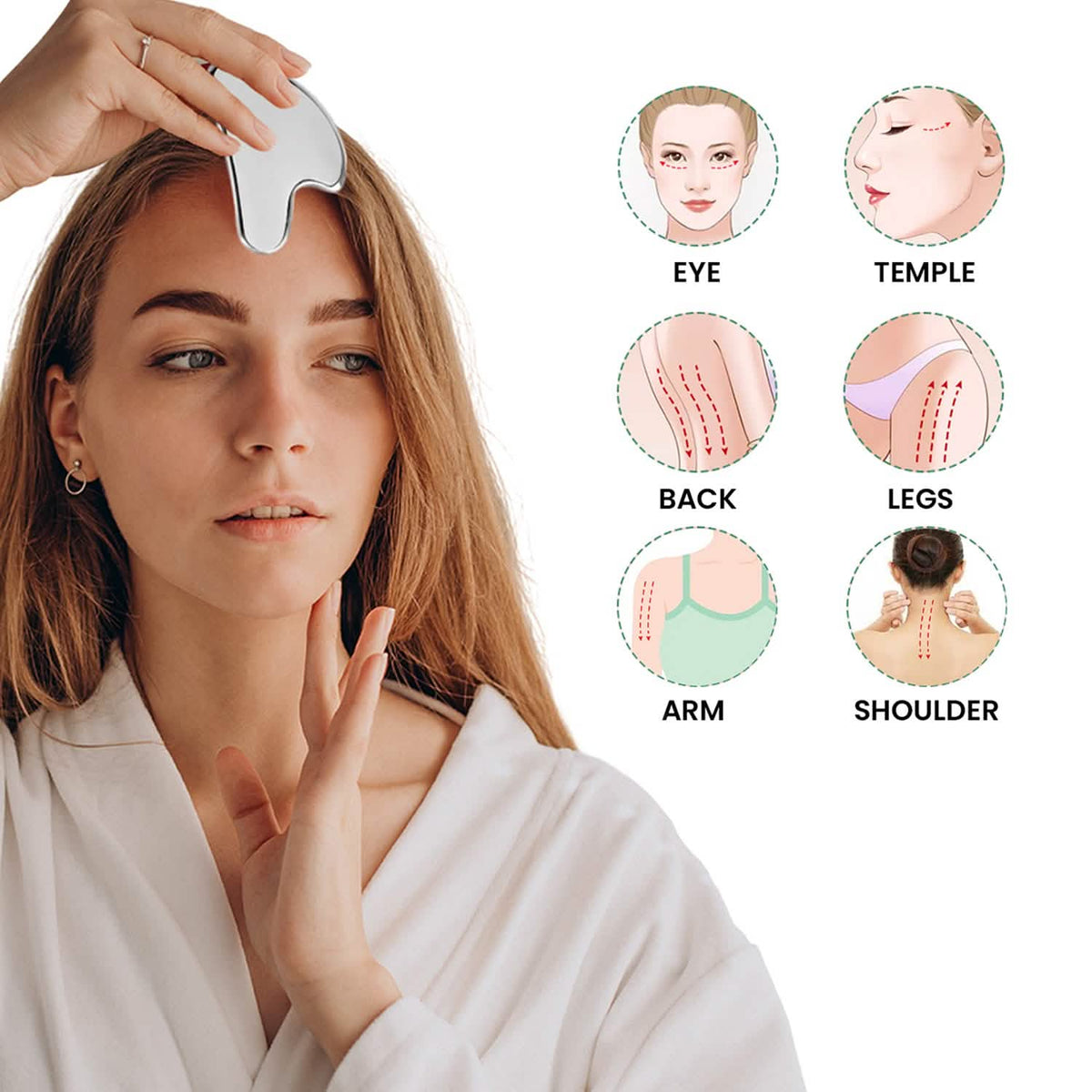 Stainless Steel Gua Sha Massage Scraper Tool For Facial Skin Care - A-1 Thread Vault