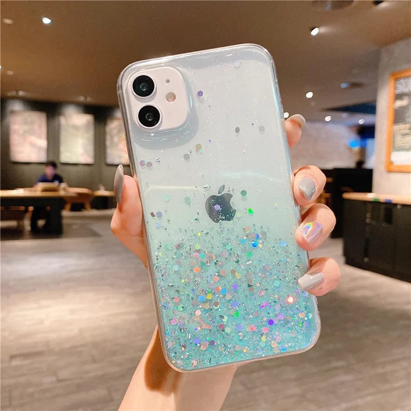 Cute Gradient Sequins Clear Glitter iPhone Case - A-1 Thread Vault