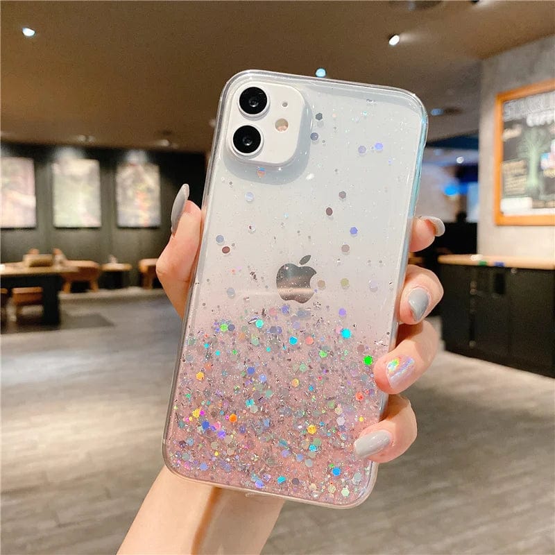 Cute Gradient Sequins Clear Glitter iPhone Case - A-1 Thread Vault