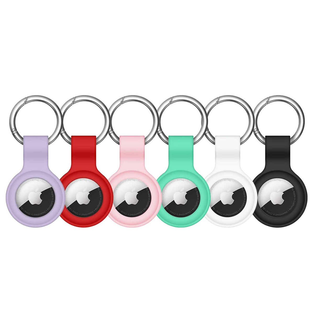 6-Pack: Protective Leather Airtag Holder Tracker Cover with Loop Key Ring - A-1 Thread Vault