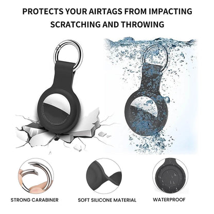 6-Pack: Protective Leather Airtag Holder Tracker Cover with Loop Key Ring - A-1 Thread Vault