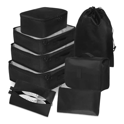 8-Pack: Lightweight Compact Organizing Packing Cubes for Suitcases Travel Essential with Toiletries Bag - A-1 Thread Vault