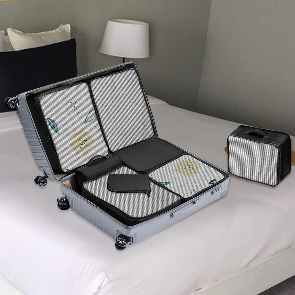 8-Pack: Lightweight Compact Organizing Packing Cubes for Suitcases Travel Essential with Toiletries Bag - A-1 Thread Vault