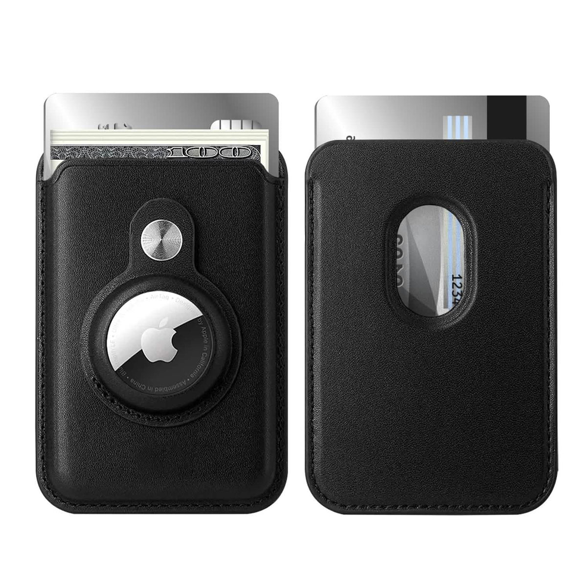 RFID Blocking Snap-On MagSafe Magnetic Card Wallet Holder Organizer With Built-In AirTag Pocket - A-1 Thread Vault