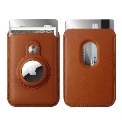 RFID Blocking Snap-On MagSafe Magnetic Card Wallet Holder Organizer With Built-In AirTag Pocket - A-1 Thread Vault