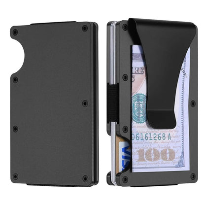 RFID Blocking Minimalist Scratch Resistant Slim Credit Card Holder Wallet with Easily Removable Money Clip - A-1 Thread Vault