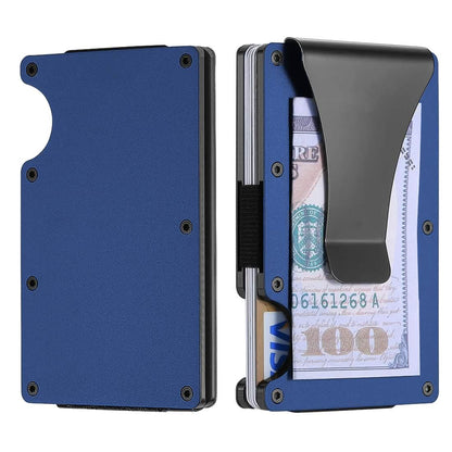 RFID Blocking Minimalist Scratch Resistant Slim Credit Card Holder Wallet with Easily Removable Money Clip - A-1 Thread Vault
