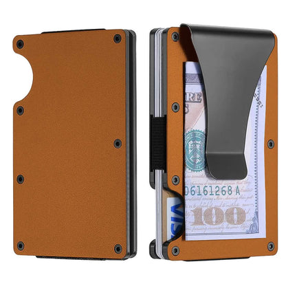 RFID Blocking Minimalist Scratch Resistant Slim Credit Card Holder Wallet with Easily Removable Money Clip - A-1 Thread Vault