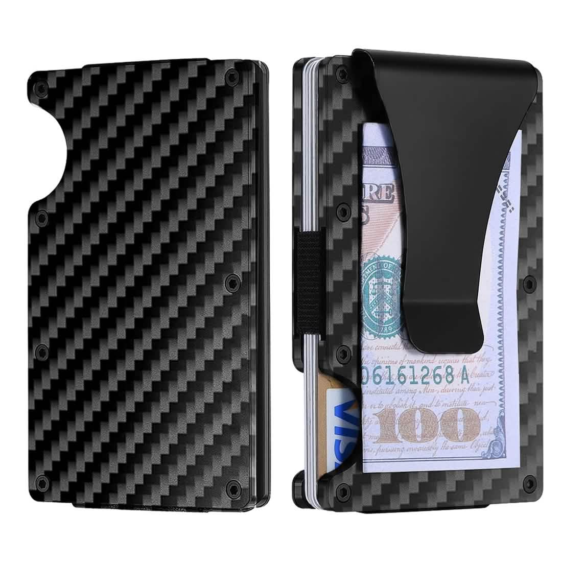 RFID Blocking Minimalist Scratch Resistant Slim Credit Card Holder Wallet with Easily Removable Money Clip - A-1 Thread Vault