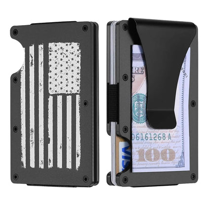 RFID Blocking Minimalist Scratch Resistant Slim Credit Card Holder Wallet with Easily Removable Money Clip - A-1 Thread Vault