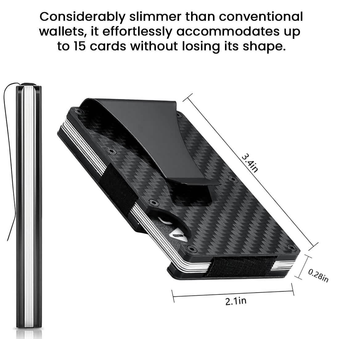 RFID Blocking Minimalist Scratch Resistant Slim Credit Card Holder Wallet with Easily Removable Money Clip - A-1 Thread Vault