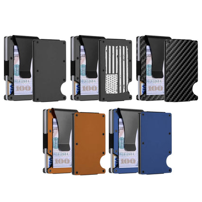 RFID Blocking Minimalist Scratch Resistant Slim Credit Card Holder Wallet with Easily Removable Money Clip - A-1 Thread Vault