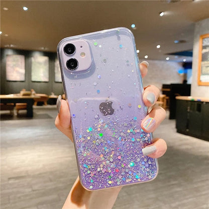 Cute Gradient Sequins Clear Glitter iPhone Case - A-1 Thread Vault