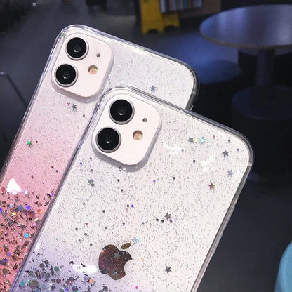 Cute Gradient Sequins Clear Glitter iPhone Case - A-1 Thread Vault