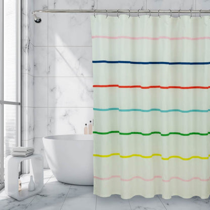 Royale Linens Double Brushed Microfber 1800 Thread Printed Shower Curtain - A-1 Thread Vault