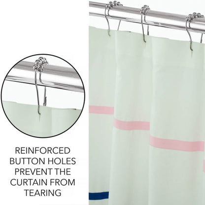 Royale Linens Double Brushed Microfber 1800 Thread Printed Shower Curtain - A-1 Thread Vault