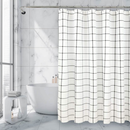 Royale Linens Double Brushed Microfber 1800 Thread Printed Shower Curtain - A-1 Thread Vault