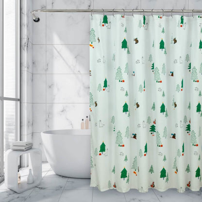 Royale Linens Double Brushed Microfber 1800 Thread Printed Shower Curtain - A-1 Thread Vault