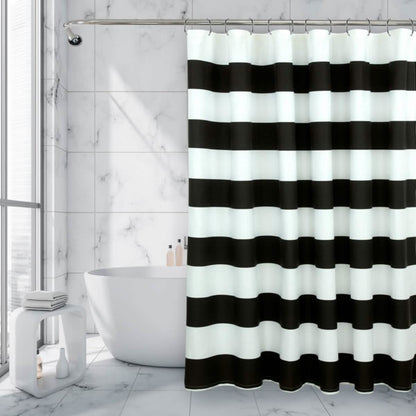 Royale Linens Double Brushed Microfber 1800 Thread Printed Shower Curtain - A-1 Thread Vault