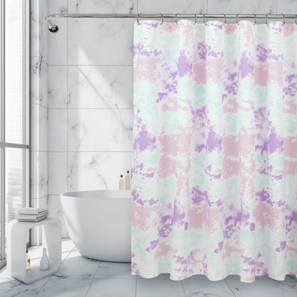 Royale Linens Double Brushed Microfber 1800 Thread Printed Shower Curtain - A-1 Thread Vault