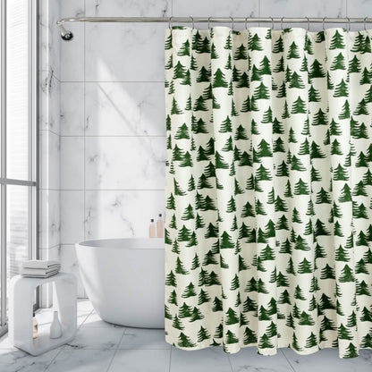 Royale Linens Double Brushed Microfber 1800 Thread Printed Shower Curtain - A-1 Thread Vault