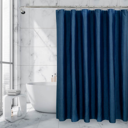 Royale Linens Double Brushed Microfber 1800 Thread Printed Shower Curtain - A-1 Thread Vault