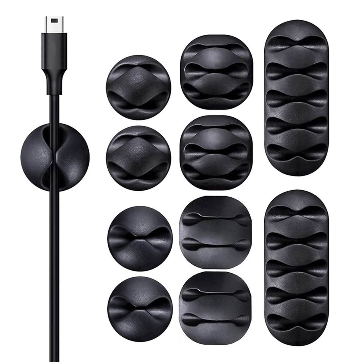10-Pack: Self Adhesive Cable Clips For Cord Holders Managing Cables Wires - A-1 Thread Vault