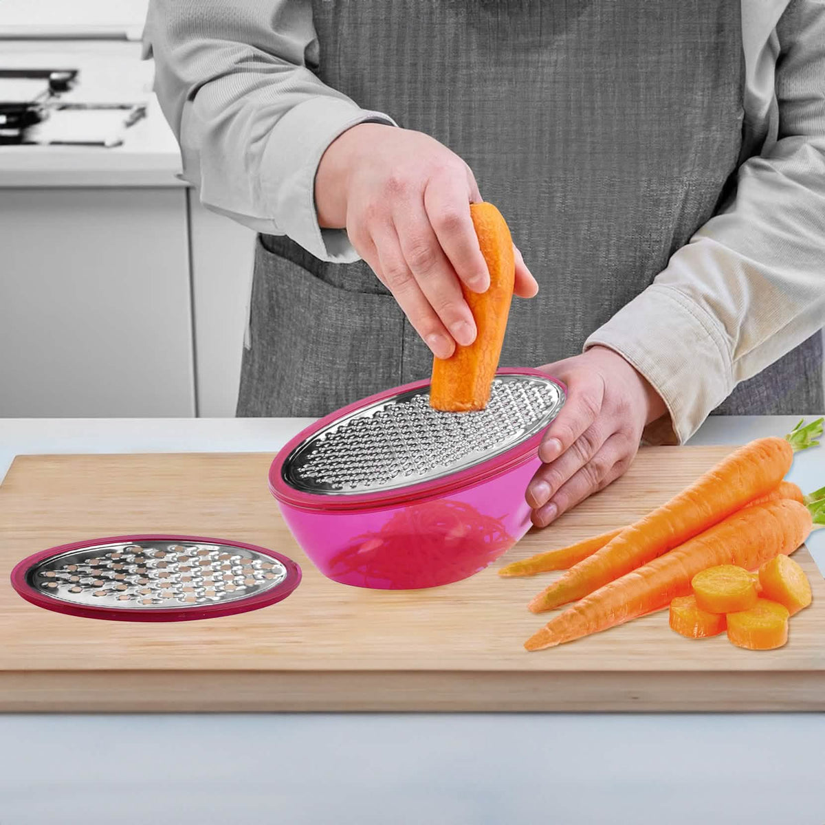 5-Piece: Cheese Grater Citrus Lemon Zester With Food Storage Container & Lid - A-1 Thread Vault