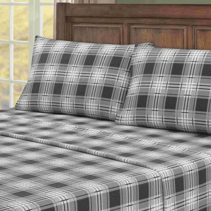 4-Piece: Kathy Ireland 100% Turkish Cotton Flannel Sheet Set - A-1 Thread Vault