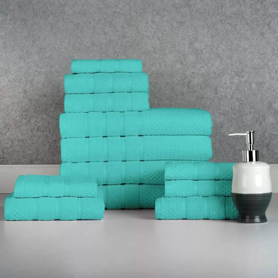 12-Piece: Bibb Home Egyptian Cotton Towel Set - A-1 Thread Vault