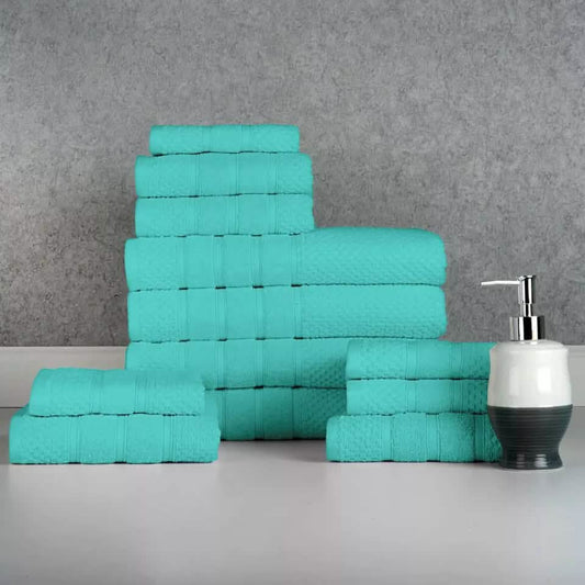 12-Piece: Bibb Home Egyptian Cotton Towel Set - A-1 Thread Vault