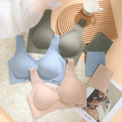 A /B / C Fixed Cup Seamless Oversized Bra Thin Push Up Women Underwear - A-1 Thread Vault