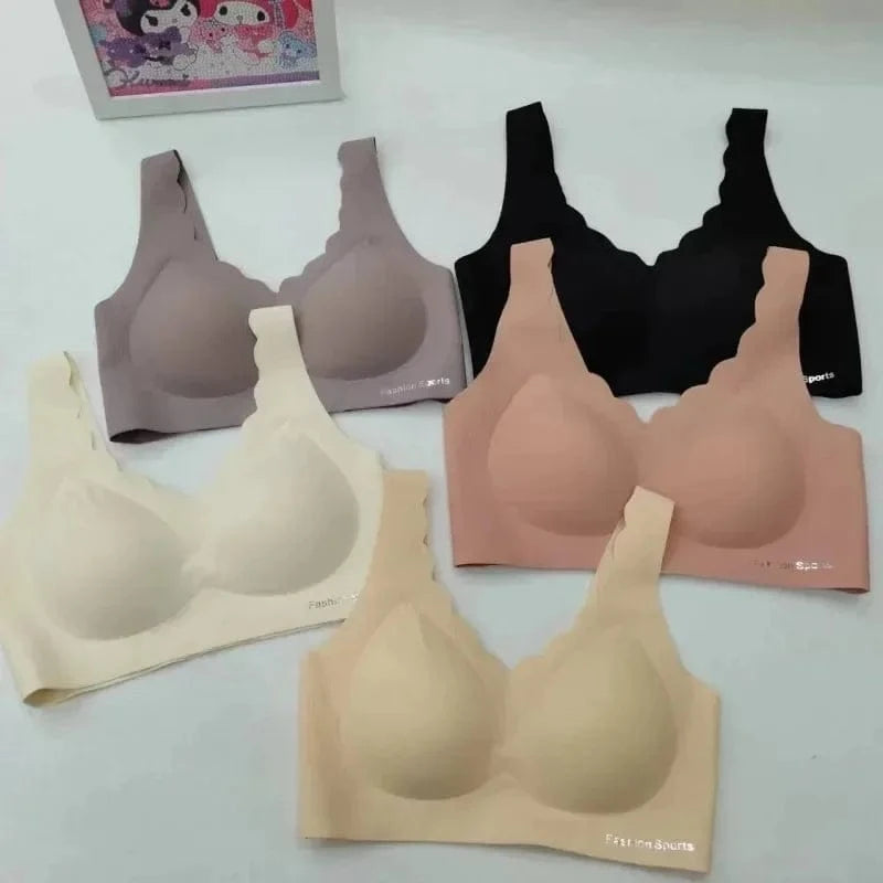 A /B / C Fixed Cup Seamless Oversized Bra Thin Push Up Women Underwear - A-1 Thread Vault