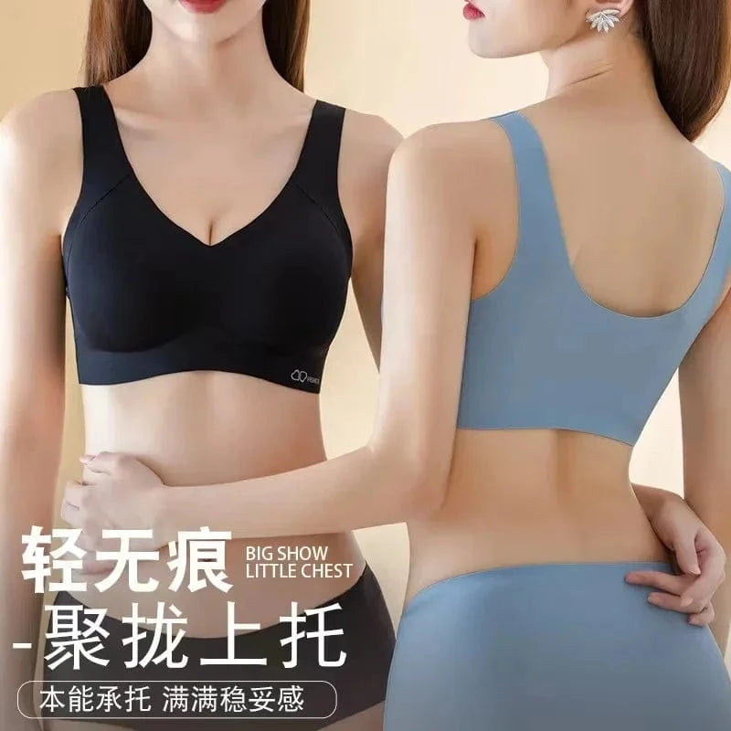 A /B / C Fixed Cup Seamless Oversized Bra Thin Push Up Women Underwear - A-1 Thread Vault