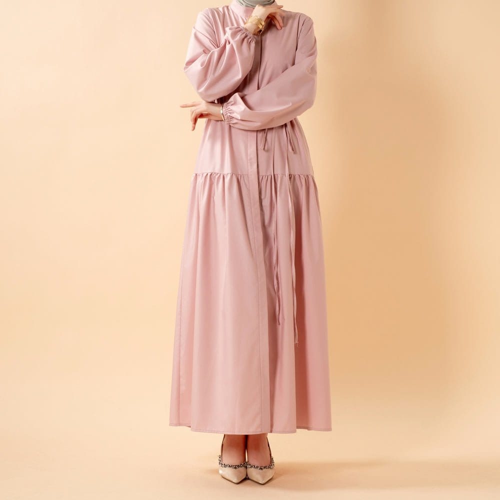 A-Line Trench Shirt Maxi Abaya Dress with Pockets (MA422) - A-1 Thread Vault