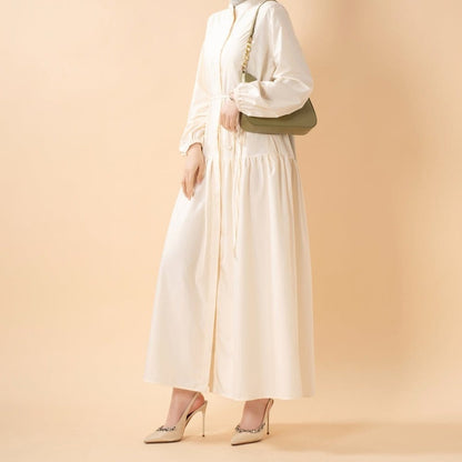 A-Line Trench Shirt Maxi Abaya Dress with Pockets (MA422) - A-1 Thread Vault