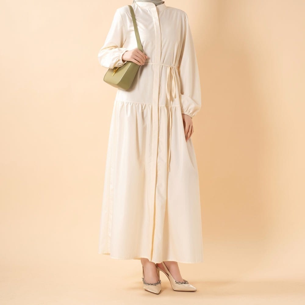 A-Line Trench Shirt Maxi Abaya Dress with Pockets (MA422) - A-1 Thread Vault