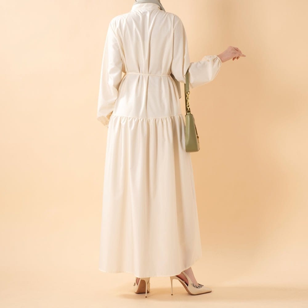 A-Line Trench Shirt Maxi Abaya Dress with Pockets (MA422) - A-1 Thread Vault