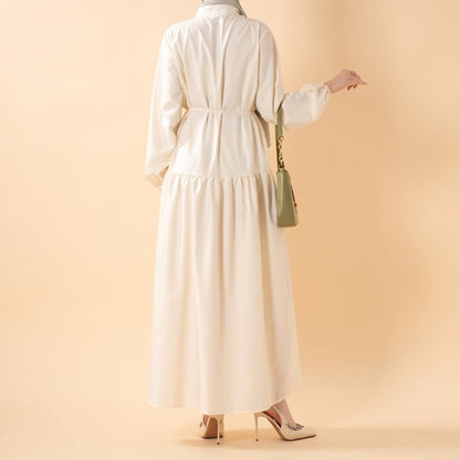 A-Line Trench Shirt Maxi Abaya Dress with Pockets (MA422) - A-1 Thread Vault