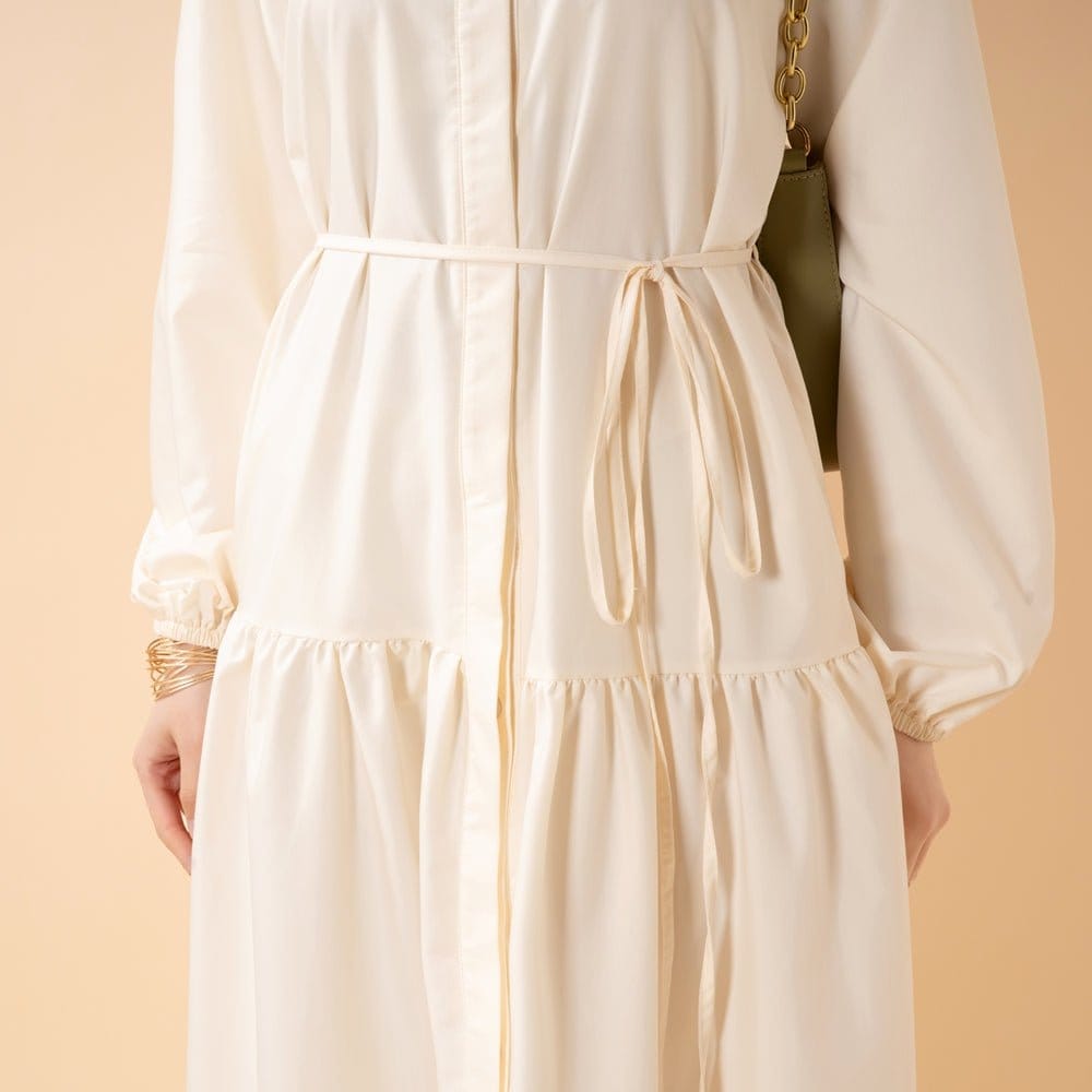 A-Line Trench Shirt Maxi Abaya Dress with Pockets (MA422) - A-1 Thread Vault
