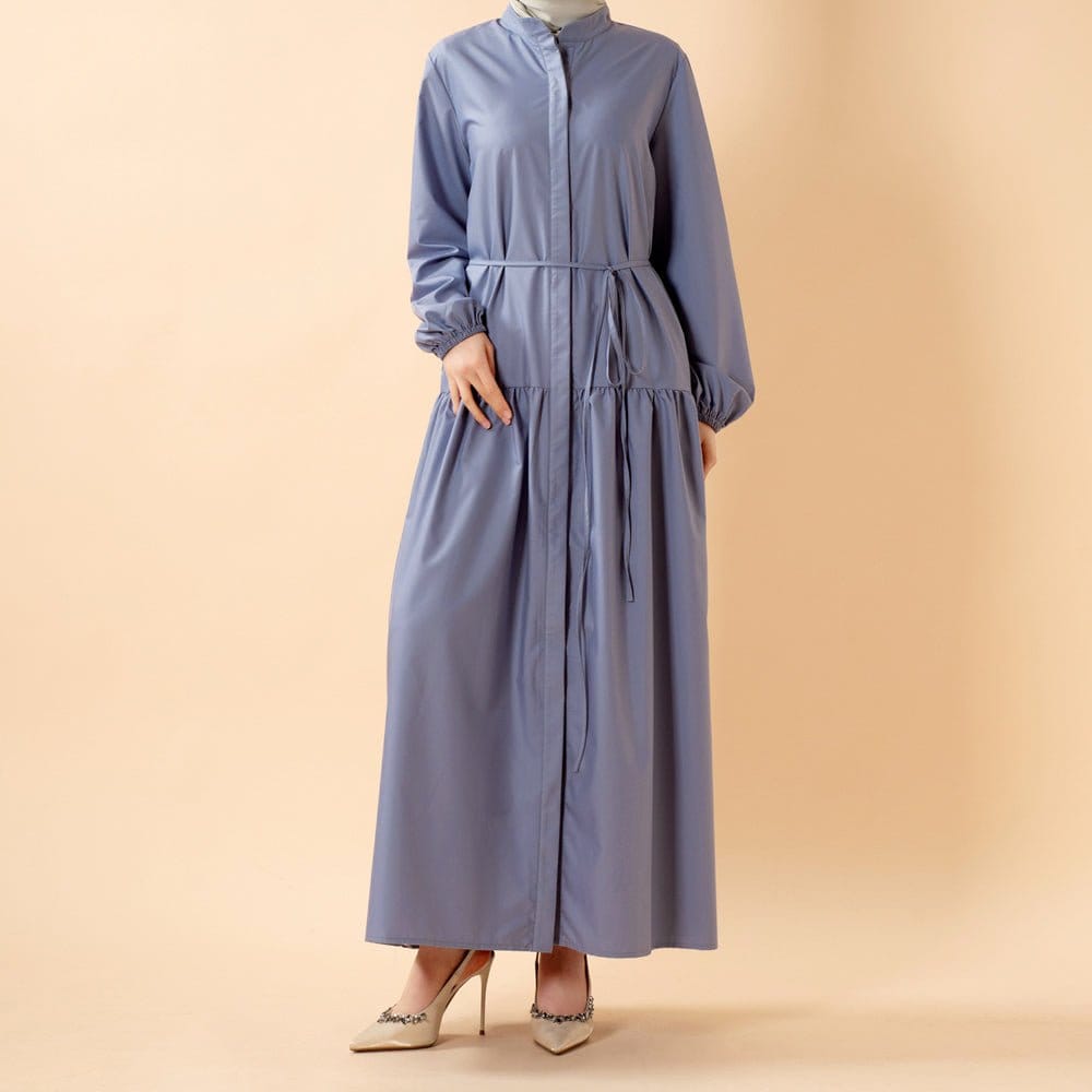 A-Line Trench Shirt Maxi Abaya Dress with Pockets (MA422) - A-1 Thread Vault