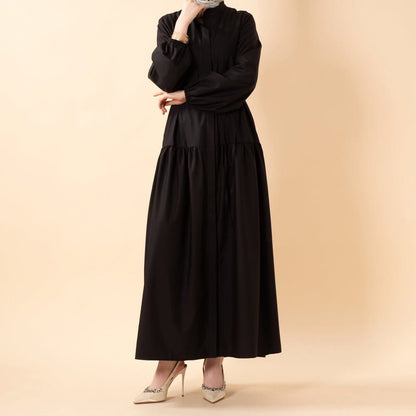 A-Line Trench Shirt Maxi Abaya Dress with Pockets (MA422) - A-1 Thread Vault