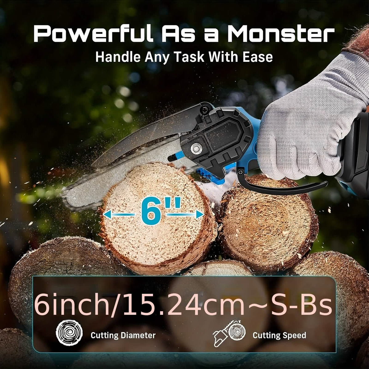 6-inch Cordless Mini Chainsaw – Handheld Electric, Lightweight, Battery-Powered - A-1 Thread Vault