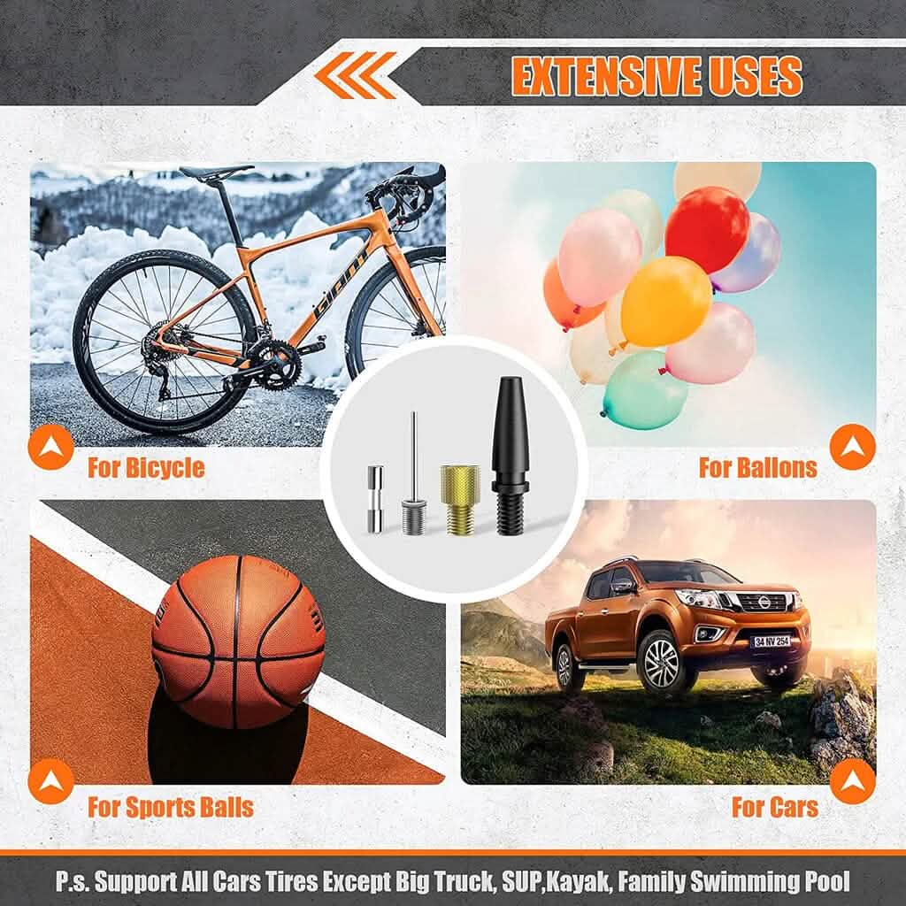 A6 Car Tire Inflator 12V DC Air Compressor Portable Multifunctional Tire Pump 3 LED Lights - A-1 Thread Vault