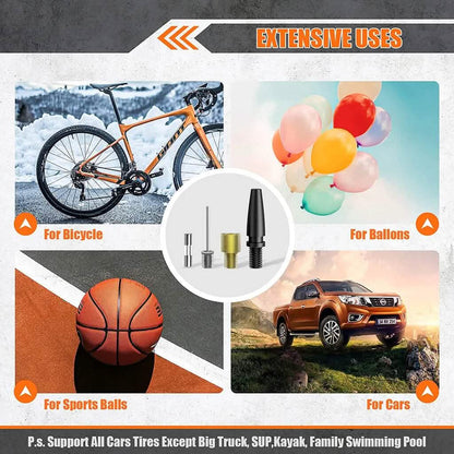 A6 Car Tire Inflator 12V DC Air Compressor Portable Multifunctional Tire Pump 3 LED Lights - A-1 Thread Vault