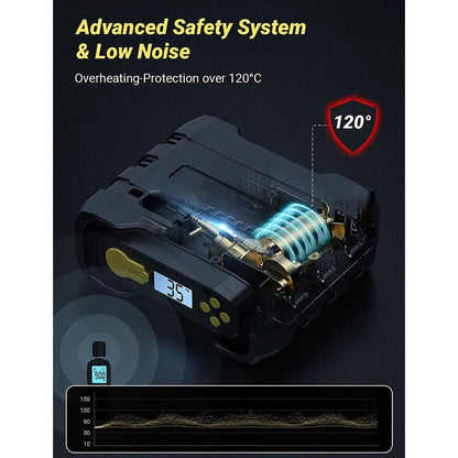 A6 Car Tire Inflator 12V DC Air Compressor Portable Multifunctional Tire Pump 3 LED Lights - A-1 Thread Vault