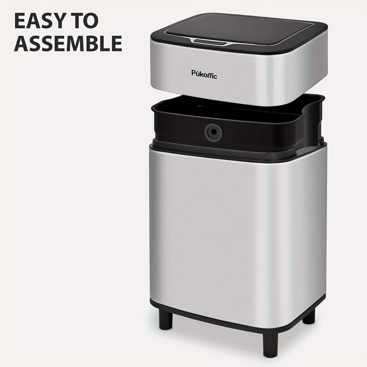 Automatic Stainless Steel Sensor Trash Can – Hands-free Quiet Close & Odor-Control System - A-1 Thread Vault