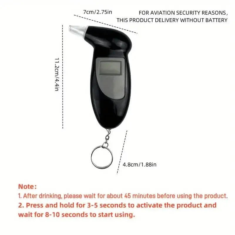Accurate Personal Breath Alcohol Tester - Instant Blood Alcohol Content Measurement with High-Precision Sensors and LED Display - A-1 Thread Vault