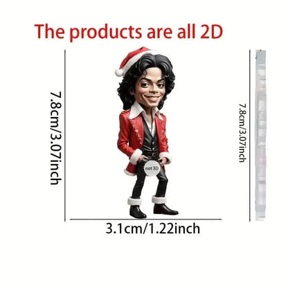 Acrylic Musician Caricature Ornament with Santa Hat - A-1 Thread Vault